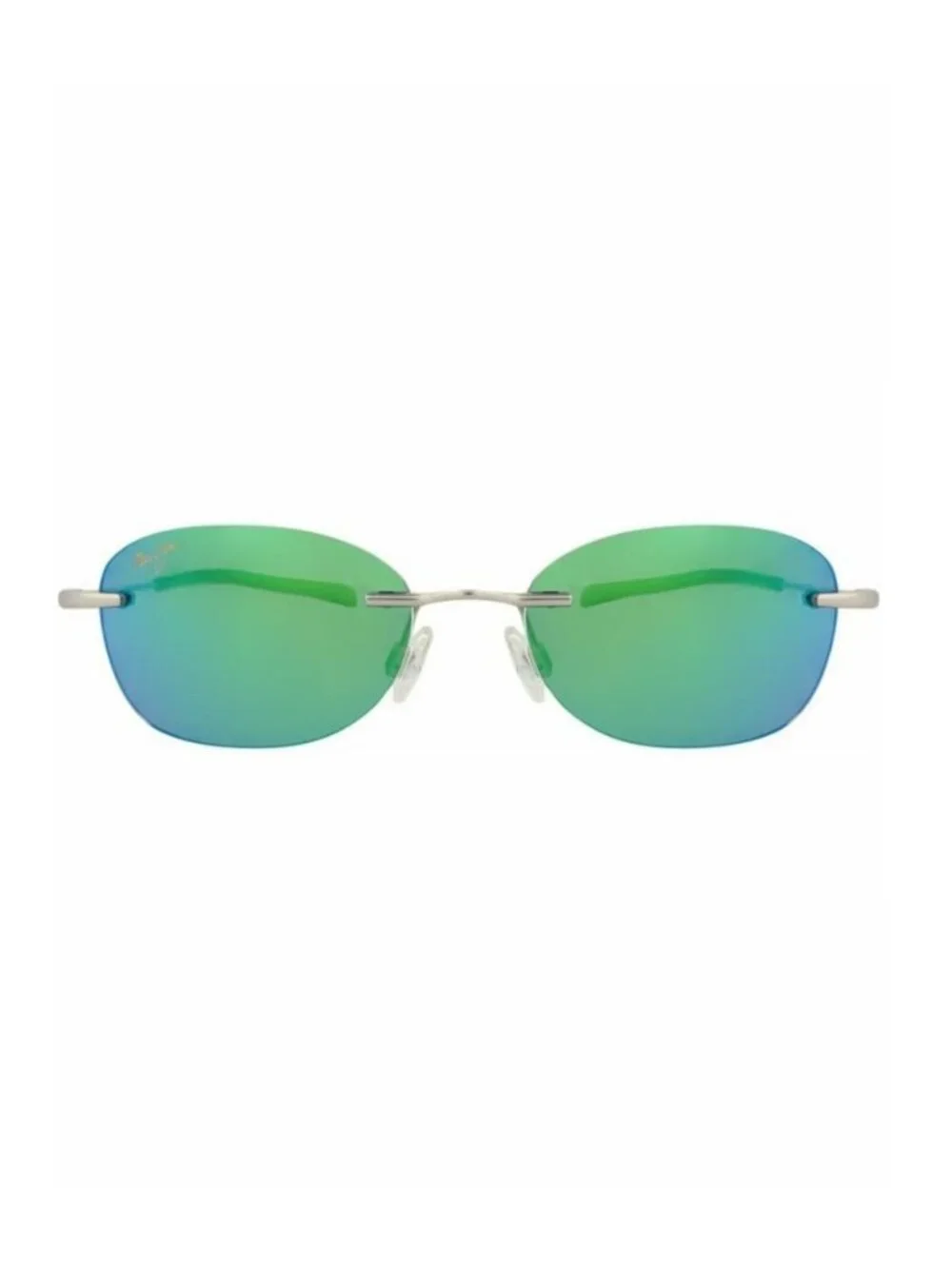 New Maui Jim Unisex Round/Oval Silver Silver Green Fashion Designer Sunglasses